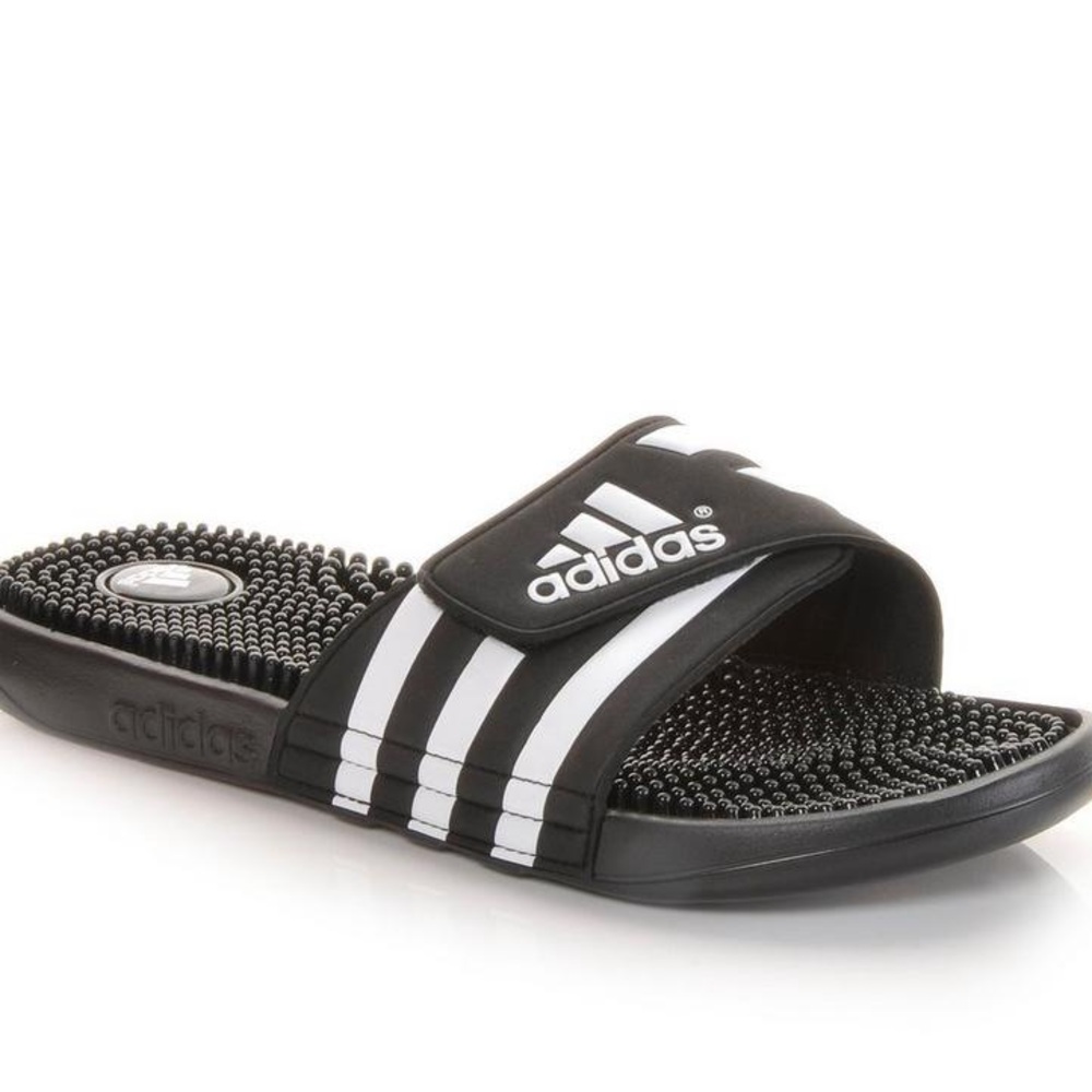 Adidas Black and White Comfort Slides